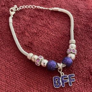 Purple and Silver BFF Bracelet